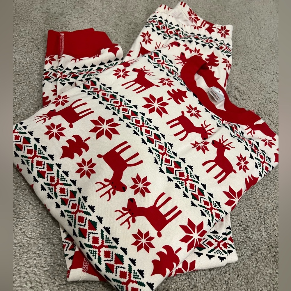 Hanna Anderson Unisex Holiday Long John Pajamas Size M